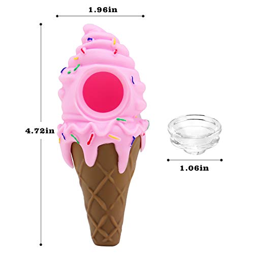 Detachable Silicone Ice Cream Honey Straw Cute Design 4.7
