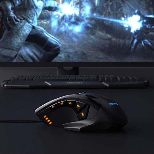 M009 Gaming Mouse with 16400 DPI, Wired RGB LED Backlit