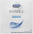 Durex Invisible Ultra Thin and Ultra Sensitive Premium Condoms, 16 Count