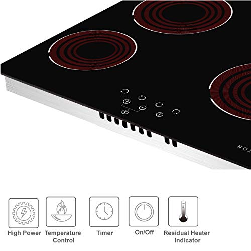 NOXTON Ceramic Cooktop, Builtin 4 Burners Electric Stove Electric