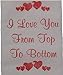 Just Paper Roses – Printed Toilet Paper Roll – WHITE – 2-PLY – 1 COUNT – I Love You From Top to Bottom Message, Valentine’s Gag Gift for Him or Her, Made in USA, Funny Bathroom Gift Idea
