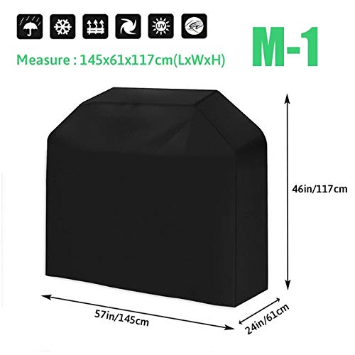 EASYBUYTECH Waterproof BBQ Grill Cover Barbeque Cover Anti Dust Rain UV for Gas Charcoal Electric Barbecue Accessories Outdoor Garden, 145x61x117cm