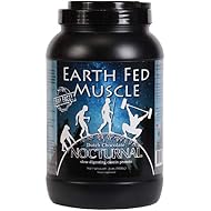 Earth Fed Muscle Nocturnal Casein Protein Powder – Dark Chocolate Protein Powder with Whey Blend – 18g Protein, Sugar Free, Gluten Free – Nighttime Recovery Protein Poweder – 2lb, 23 Servings