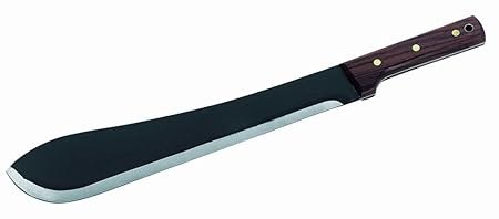 151236 Bolo-Machete, feine Verarbeitung, braune Holzschalen, Lederscheide