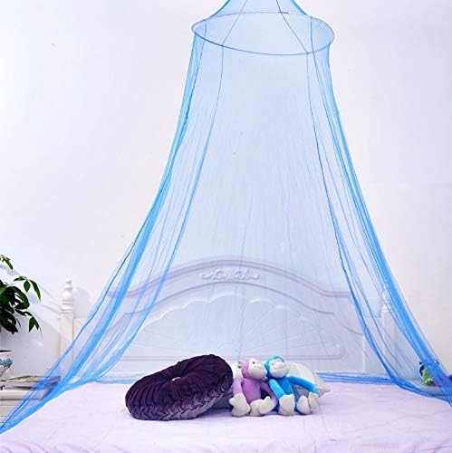 Mosquito Net Bed Canopy for Queen Size King Size Bed Quick and Easy Installation Canopy Bed Curtains (Blue)