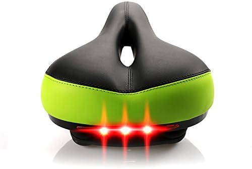 Comfortable Bike Seat with Waterproof Safety Warning Taillight Relief MTB Memory Foam Padded Bike Saddle