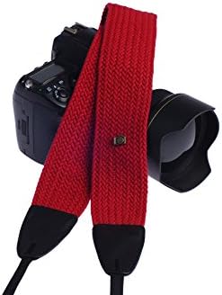 YFY Cotton Weave Camera Shoulder Neck Strap Vintage Belt (Red)
