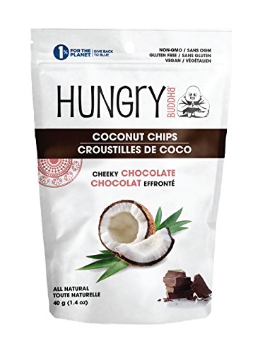 Hungry Buddha Probiotic Coconut Chips Cheeky Chocolate 1.4 Oz. (NON - GMO - CERTIFIED VEGAN) 3 Pack!!!!