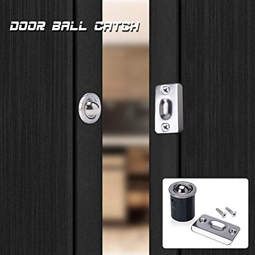 Dondelight 2 Pack Closet Door Ball Catch with Strike Plate Satin Nickel