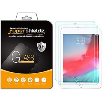 (2 Pack) Supershieldz for Apple iPad Mini 5 (2019) and iPad Mini 4 Tempered Glass Screen Protector, Anti Scratch, Bubble Free