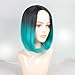 ZingSilky Ombre Blue Bob Style Straight Synthetic Wigs for Women High temperature Fiber+ Free Wig Cap(13inch, 1B#/blue)