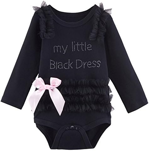 Yobe Baby Girls' Lace Tutu Dress Bodysuit (0-3 Months, Long Sleeve)