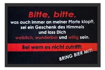 Spruchmatte Bring Bier Mit Sauberlaufmatte Fußabtreter Schmutzfängerschmutzmatte Stufenmatte Türvorleger Mit Lustige Sprüche