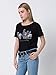 Persun Women Black Cute Cacuts Print Short Sleeve T-shirt,Black,Large