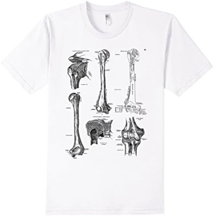 Men's Anatomy Art Tee T-shirt The Humerus and Elbow Joints XL White