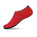 WQINSHOE Unisex Barefoot Water Skin Shoes Aqua Socks Anti-Slip Durable Sole Shoes for Aerobics Exercise Beach Swim Yoga-RED M