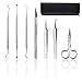 Weeding Vinyl Tools 6 Pieces Stainless Steel Precision with Case/Vinyl Craft Paper Craft Tool Kit for Silhouettes Cameos, Spatula Tweezers Fine Tweezers Lettering Scraper Hook Small Scissors Carving
