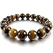 INBLUE Women,Men's 10mm Energy Bracelet Link Wrist Energy Stone Brown Buddha Mala Bead
