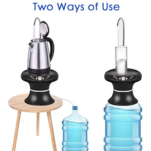 COM1950s Electric Pump for Water Bottle Drink Dispenser USB Rechargeable Drinking Tool Healthy and Durable Simple But Useful (Black)