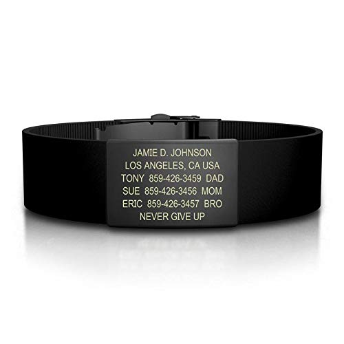 Road ID Bracelet Official ID Wristband Silicone Clasp