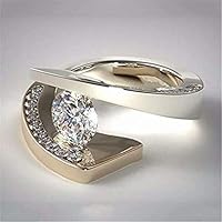 Heyuni.CZ Ring Vintage Style Wedding Engagement Bridal Ring Band