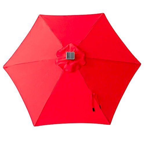 image for FLAME&SHADE 7ft 5in Solar LED Lights Outdoor Patio Market Umbrella Par