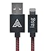 Lightning Cable, Iasg Lightning To Reversible USB Cable - Apple MFi Certified - Nylon Braided With Aluminum Housing Syncing and Charging Cord For iPhone iPad iPod - 3.3 Feet(1 Meters) - Red and Black