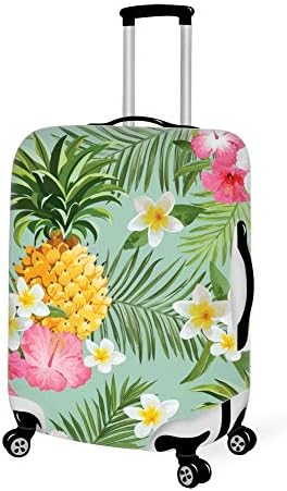 Luggage Cover Hawaiian Pineapple flowers floral Protective Cover Protector with Zipper Closure Anti-Scratch Dustproof, 18/20/22/24/26/28 Inch
