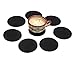 Black Silicone Drink Coasters - Set of 8. Absorbent Non-Slip Coasters Protect Furniture. Rubber with Raised Lip Catches Water. Multipurpose Kitchen Tool: Spoon Rest, Pot Holder, Trivet, Jar Opener