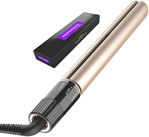 Professional Hair Straightener & Hair Curling 2 in 1, Design for All Hair Style with 3D Foating Flat Iron Hair Straightener with Gloves, Adjustable Temp, Dual Voltage, Max 230 ℃ and Auto Turn Off