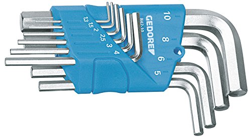 GEDORE 1505408 1.3-10mm Hexagon Allen Key Set in Holder (10 Pieces)