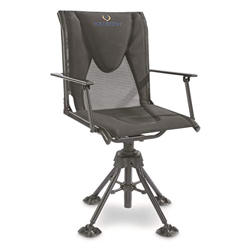 Bolderton 360 Comfort Swivel Hunting Blind Chair with Armrests (Best Ground Blind Chair)