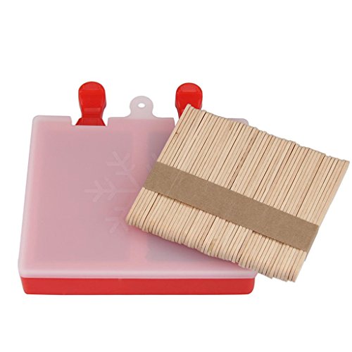 Botrong Eco-Friendly Ice Cream Tools Popsicle Mold Ice Trays Lattice Silicone Ice Maker (Red)