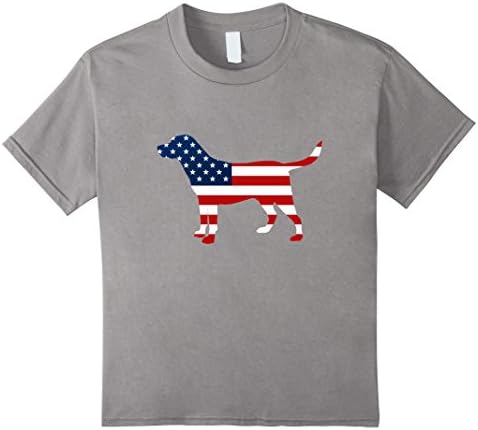 unisex-child Labrador Retriver Patriotic USA Flag - Lab T-Shirt 6 Slate