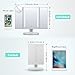 Jerrybox Trifold LED Makeup Mirror with Touch Screen, Natural LED Vanity Mirror, 180° Adjustable, Illuminating Folding Cosmetic Mirror (Free 5X Magnification Mirror)