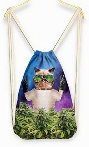 Pixel backpack - 2016 Womens Galaxy/Cat/Unicorn 3D Print Rope Backpack Bucket Canvas Bags Satchel style Cool Cat