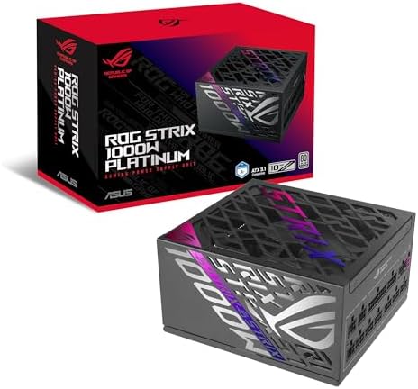 ASUS ROG Strix 1000W Platinum (Fully Modular Power Supply, 80 Plus Platinum Certified, ATX 3.1, Cybenetics Lambda A+, GaN MOSFET, GPU-First Intelligent Voltage Stabilizer, 10-Year Warranty)