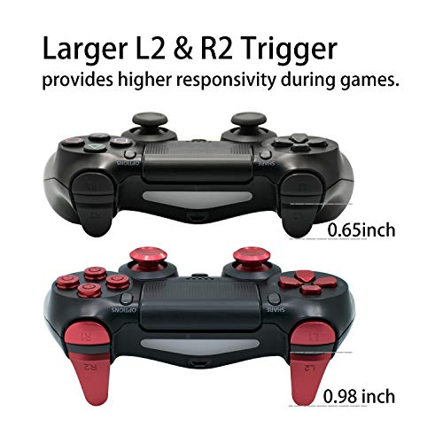 image for TOMSIN Metal Buttons for PS4 Slim/ PS4 Pro Controller, Aluminum Metal 