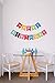 Silvima Ready to Hang Happy Birthday Banner Bunting | Pre-Strung Multiple Color Bday Sign, Colorful Party Decoration