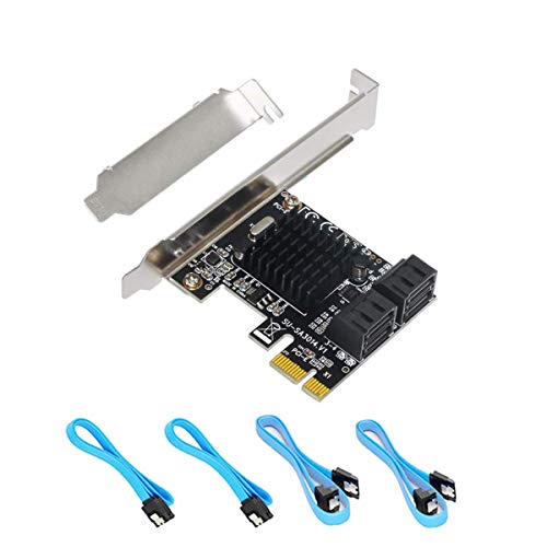 SATA Card,SATA 3.0 4 Ports Adapter Card with 4 SATA Cables,6 Gbps SATA Controller PCI Express Expression Card with Low Profile Bracket, Boot as System Disk,Support 4 SATA 3.0 Devices(SA3014)