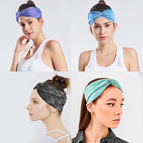 VBIGER 6 Pack Women Headband Criss Cross Head Wrap Hair Band Stretchy Headwraps Yoga Running Sports Hairband for Women (Set 3 (6 Pack))…