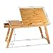 Lapdesk Left Handed NNEWVANTE Adjustable Laptop Table for Bed Breakfast Serving Tray Fold Flat w’ Tilting Top Drawer Leg Lockthumb 3
