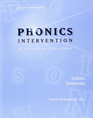 Saxon Phonics Intervention: Student Workbook