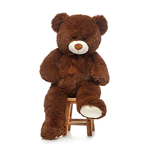DOLDOA Giant Teddy Bear Soft Stuffed Animals Plush Big Bear Toy for Kids,Girlfriend 35.4 inch(Chocolate)