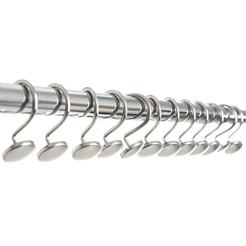 image for BINO Shower Curtain Hooks - Brushed Nickel, Set of 12 Shower Curtain R