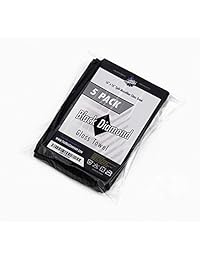 El paquete de 5 unidades de 16 pulgadas. x 15.7 in. Toallas de cristal de microfibra profesional con diamante negro Ventana Espejo cromo para detalles