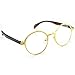 PenSee Oval Round Circle Eye Glasses Large Oversized Metal Frame Clear Lens