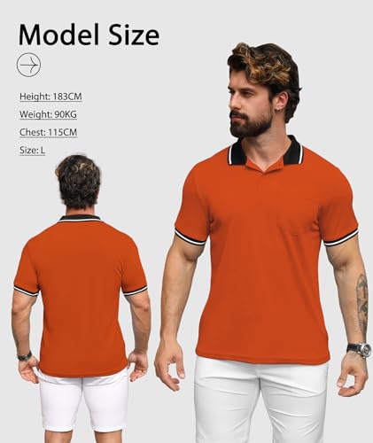 SwissWell Set of 3 Men's Polo Shirt Short Sleeve Golf Shirt Summer Sports Polo Shirts for Men T-Shirt