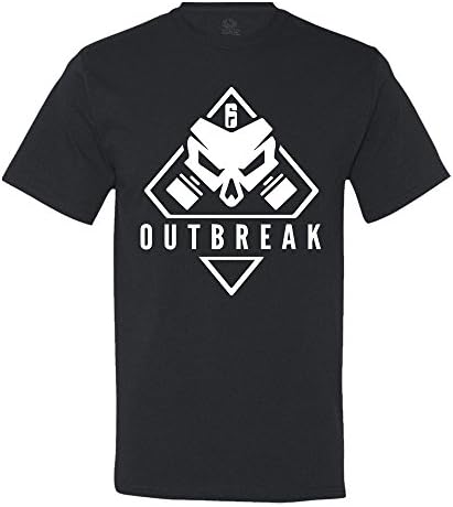 inkpossibletees Men's Black Large Rainbow Six Outbreak Tee Shirt