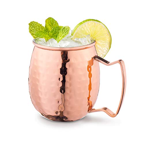 Royalty Art Moscow Mule Mugs, with shot glass, copper mugs, (4Pack